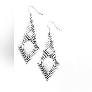 White stone earrings